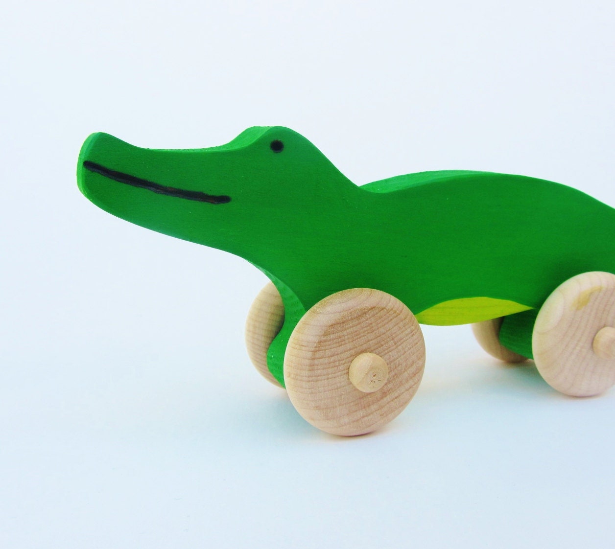 Alligator Push Toy- Wooden Eco Friendly Waldorf Crocodile