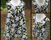 A-line Dress/Jumper- Black & Purple Flowers- Size 3T