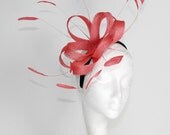Coral Fascinator Hat for Kentucky Derby, Weddings and Parties