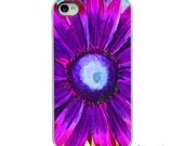 Purple Pink Painted Flower with White or Black Sides iPhone Case - IPhone 4, 4s, 5 Hard Cover - Fun Bright Art Unique Trendy - artstudio54