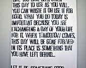 Today is the Beginning of a New Day - Quote on Canvas - 24x30