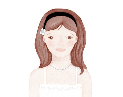 Young girl white soft romantic - Sophie Print 8 x 11.5