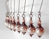 Blush Pink Bridesmaid Jewelry Beaded Earrings Wedding Jewelry Bridesmaid Earrings Pearl Jewelry Sets Vintage Style Pearl Earrings Handmade