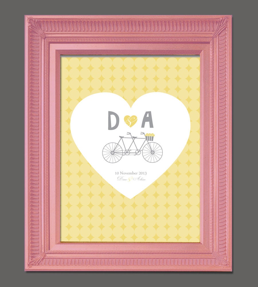 DIY Fingerprint or Signature Guest Book Printable: Bicycle for Two, 16x20 Il_570xn