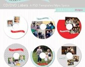 Holiday Love/ CD/DVD Labels - Templates for Photographers - Mpix Specs - Psd Files for Christmas Cards