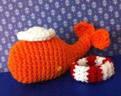 Orange Whale Sailor - Amigurumi