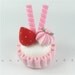 Felt Cake 3 Princess Multi-Colored Dots Strawberry Tea Party Felt Cakes - READY TO SHIP