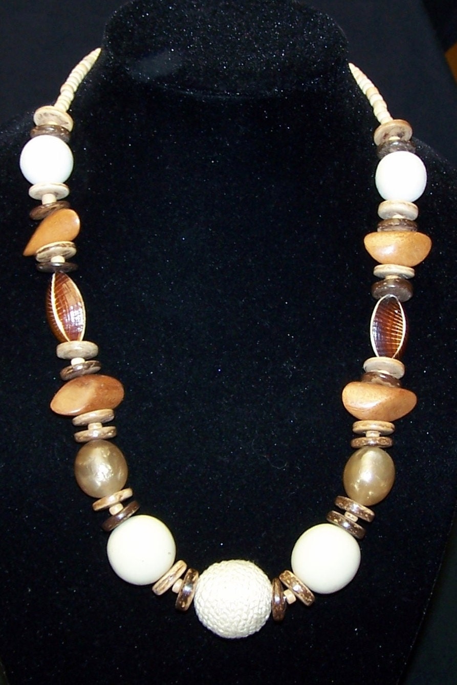 REDUCED - Coco Shell and Wood Necklace