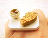 Japanese Food Ring Taiyaki Green Tea Miniature Food Jewelry