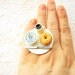 Coffee Food Ring Bagel Cream Cheese Miniature Food Jewelry