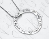rumi quote circle necklace .  bohemian eternity necklace . inspirational quote necklace . sterling silver engraved message . ready to ship