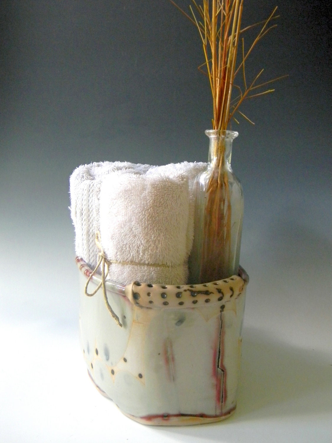 Hand Built Modern Rustic Home Decor - Large Container -  Accessory Caddy - FREE US SHIPPING