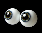 16mm pair of German Blown Glass Eyes in "Siberian Husky"