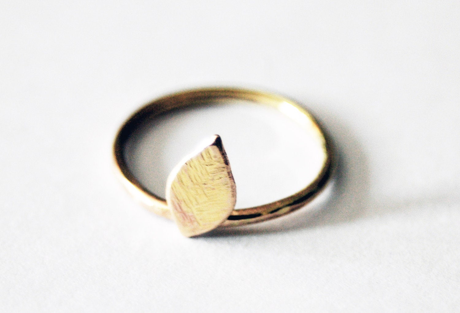 stackable 14k gold filled Leaf ring