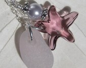 Seaglass Necklace in Lavender -  A Cluster of Treasures Necklace