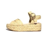 VTG Robert Clergerie Woven Raffia Platform Sandals 9.5