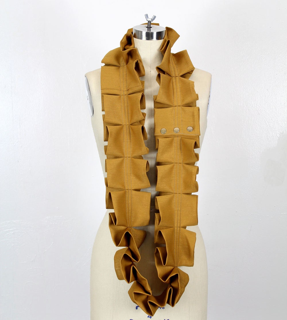 SALE KOMO Neck Garland Scarf Pinstriped in Harvest Yellow