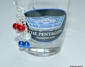 Red white and blue firework earrings.