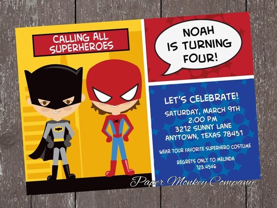 Superhero Invitations Il_570xn