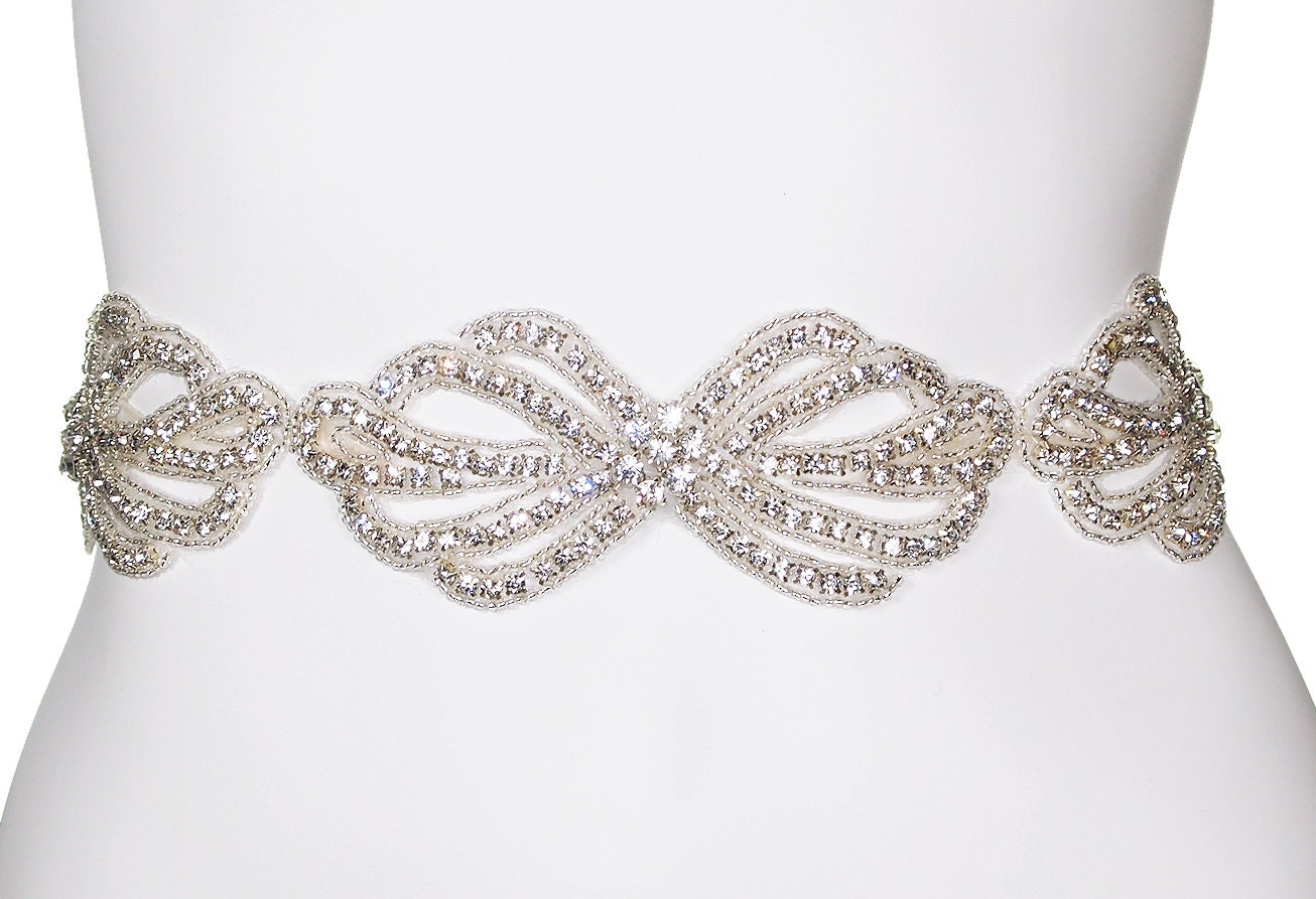 Crystal Bridal Sash Belt -  wedding sash , crystal sash - CHRISELLE