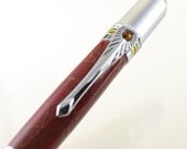 Red Web Stone Art Deco Ballpoint Pen - Handcrafted TruStone Pen