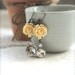 An Ivory, Light Yellow Rose, Estate Style Two Jewel, Rhinestone Jewel Earrings. Wedding. Bridesmaid Earrings. Bride. Maid of Honor.