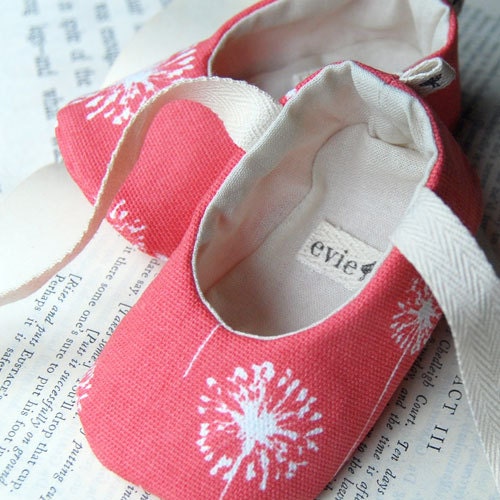 Coral Dandelion Ballet Slippers