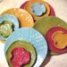 Lot of 4 Sets Hand Built Sushi Appetizer Tapas Tidbit Plates ONE LOT READY Aqua Lime Red Wasabi Sauce Dish Lacy Textures Food Safe Unique