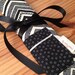 The Jewelry Seller's Travel Roll- Holds 6 Necklaces- Ivory Black Chevron Print