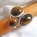 Vintage scandinavian ring lot, tiger eye and sterling, 1960