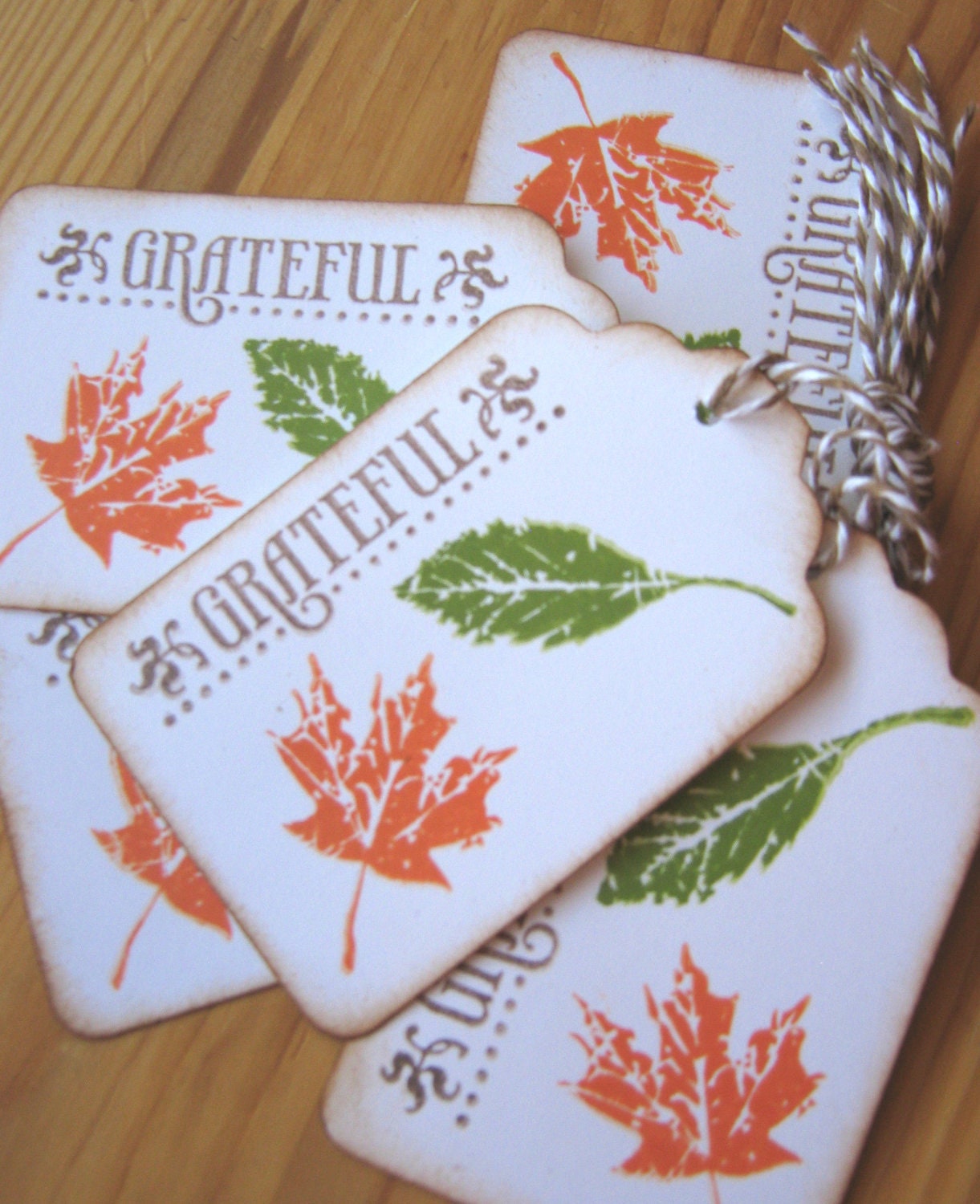 Fall Leaves Gift Tags, Autumn Leaf Grateful Gift Tags, Thanksgiving Gift Tags