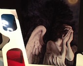 Weeping Angels 3D card with 3D glasses- weeping angels really pop out at you