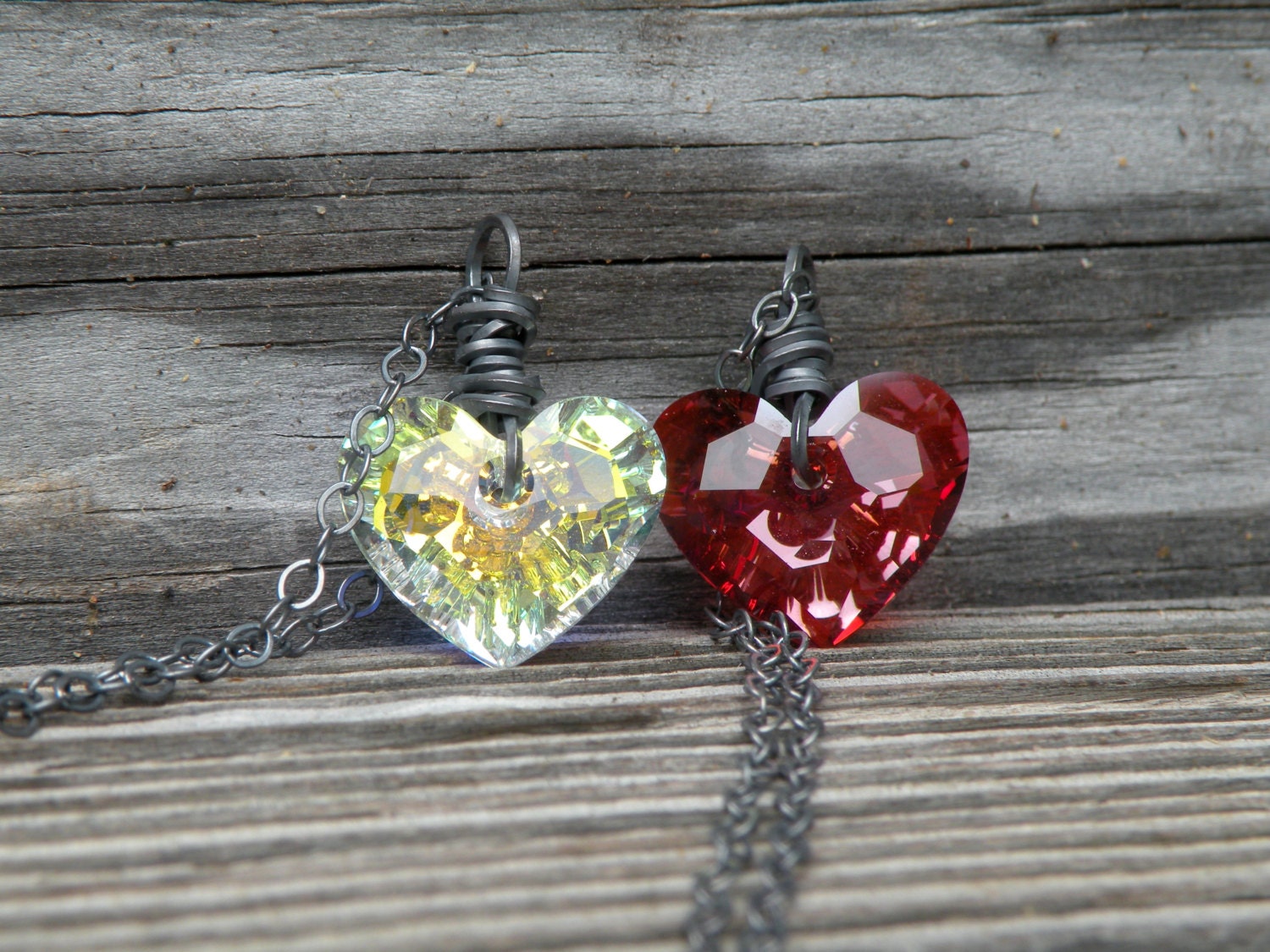 Swarovski Heart Necklace, Swarovski Heart, Heart Necklace, Sterling Silver