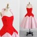 vintage rockabilly dress / 1950s dress / Victor Costa 50s Style Red and White Polkadot Dress