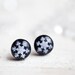 Winter Snowflake post earrings - Winter jewelry for her - Holidays (E123)