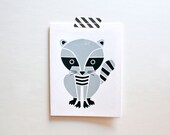 Raccoon Card, Screenprinted, Anytime Card