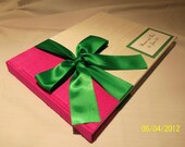 Photobooth, Guest Book for 100 Photos "3 x 7" or smaller  -Choose  over 50 fabrics, 10 Satin Ribbon Colors, and Customized Monogram Card