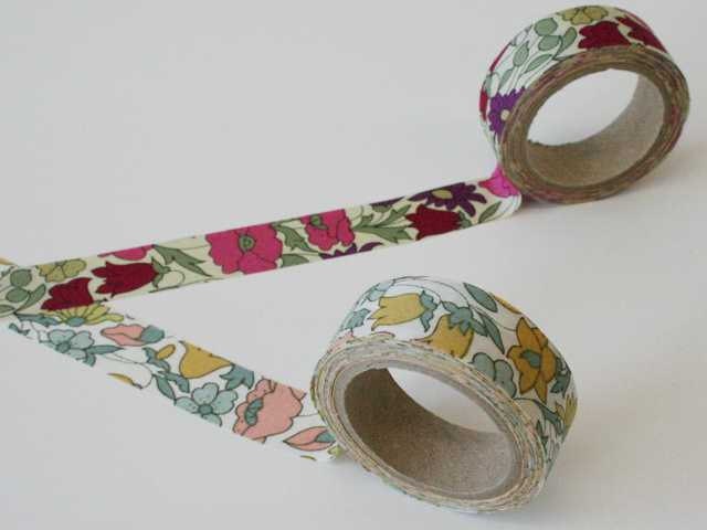 Liberty of London Fabric Masking Tape - Poppy & Daisy in Beige - Set 2
