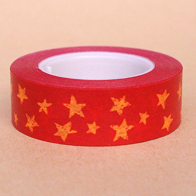 Funtape Masking Tape - Red & Yellow Stars