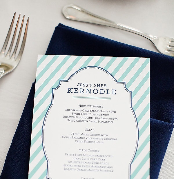 Miss Prep Wedding Menu