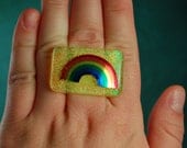 FREE SHIPPING OFFER Awesome rainbow pride resin ring