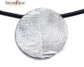 Sterling Silver Custom Double Thumbprints Pendant or Charm Disc shaped