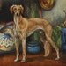 Saluki Hound Dog art - 8x10 print from painting, signed and matted
