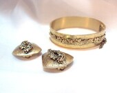 Whiting & Davis Bracelet and Earring Set with Grape Motif - vintage