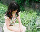 1970s Vintage Cream Spring Sundress
