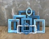Vintage - Upcycled Beachy Worn Turquoise - Home Decor - Picture Frame Collection - Boho Cottage CHIC