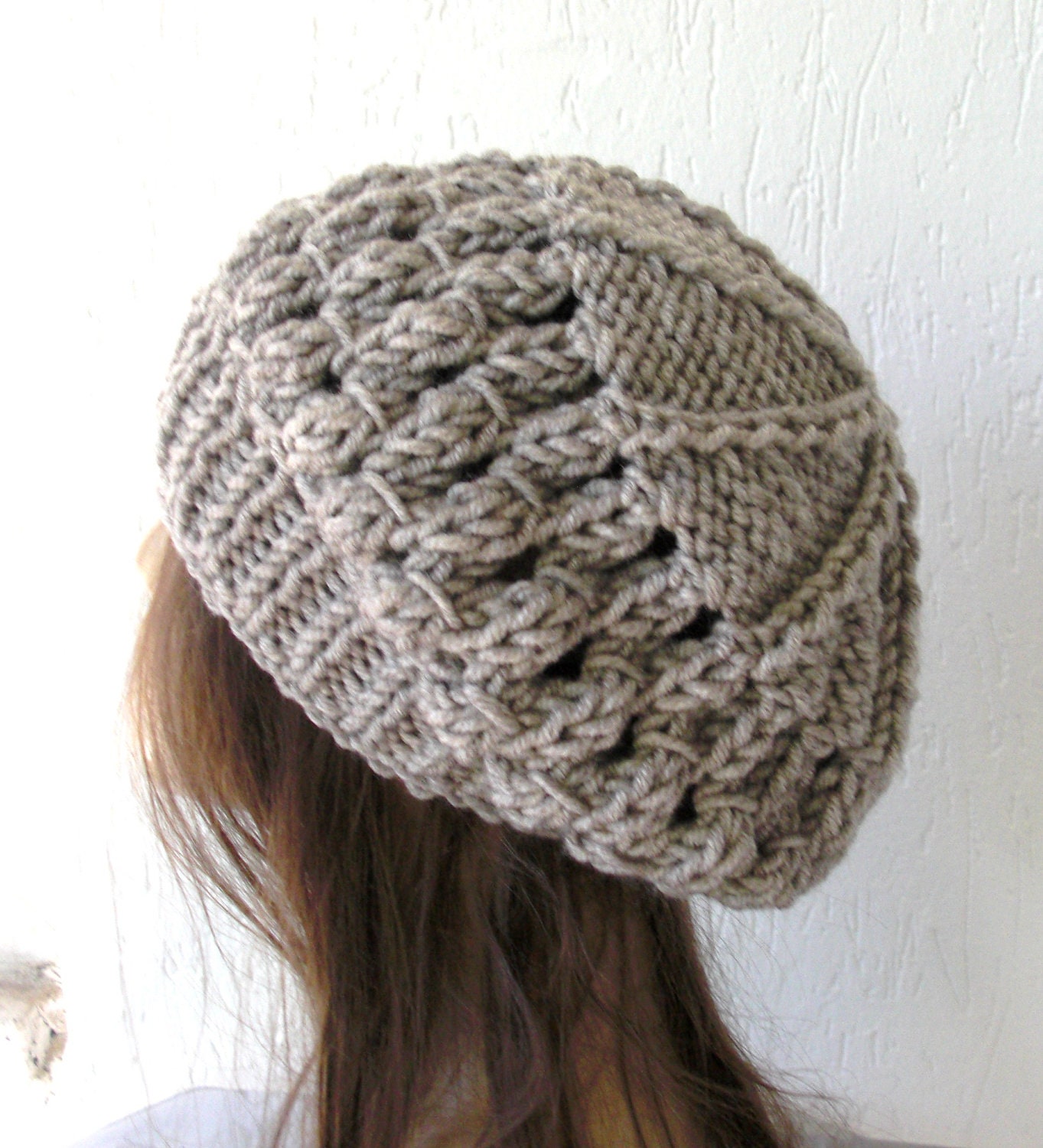 School Girl Knit Hat  Beehive beret  in  Oatmeal beige  Womens Hat  Slouchy Beanie Beret  Fall Autumn  Winter Accessories fashion  Christmas
