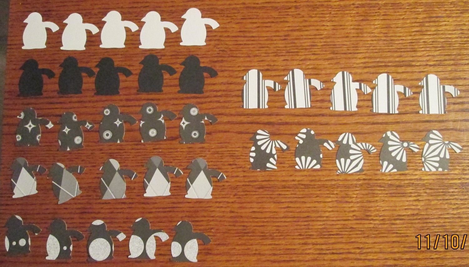 35 Penguin punchies, embellishment, for cards, atc's, scrap book, paper crafts.