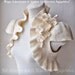 Statement Bolero, Shrug, Jacket, Ivory, Wedding Felted Couture, Blossoms Cherry Corsage, Cap Sleeves, US 6 /CHERRY Blossoms/