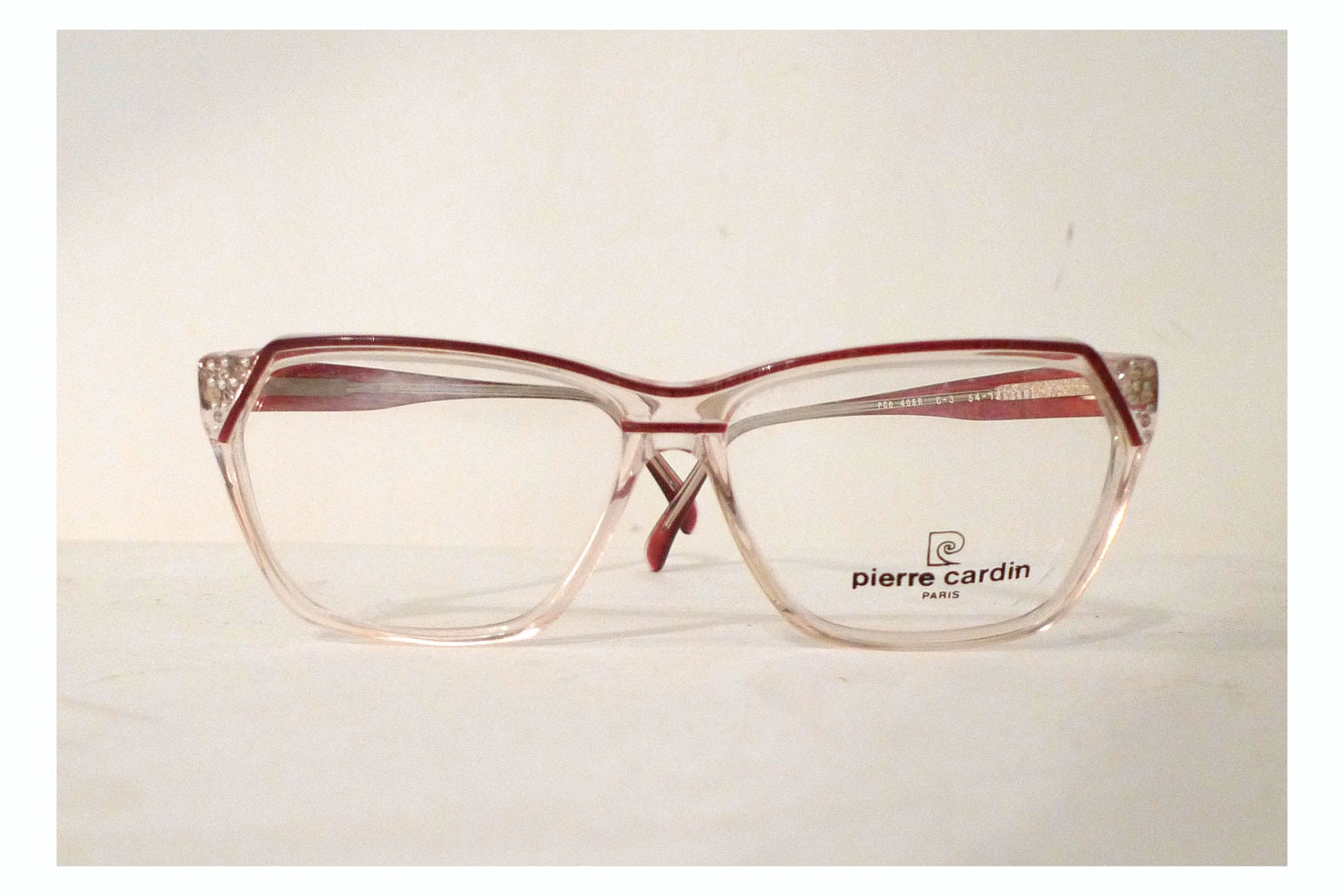 Big Mod Rhinestone Eyeglasses / Pierre Cardin Eyewear/ / Designer Sunglasses/ Frames, France